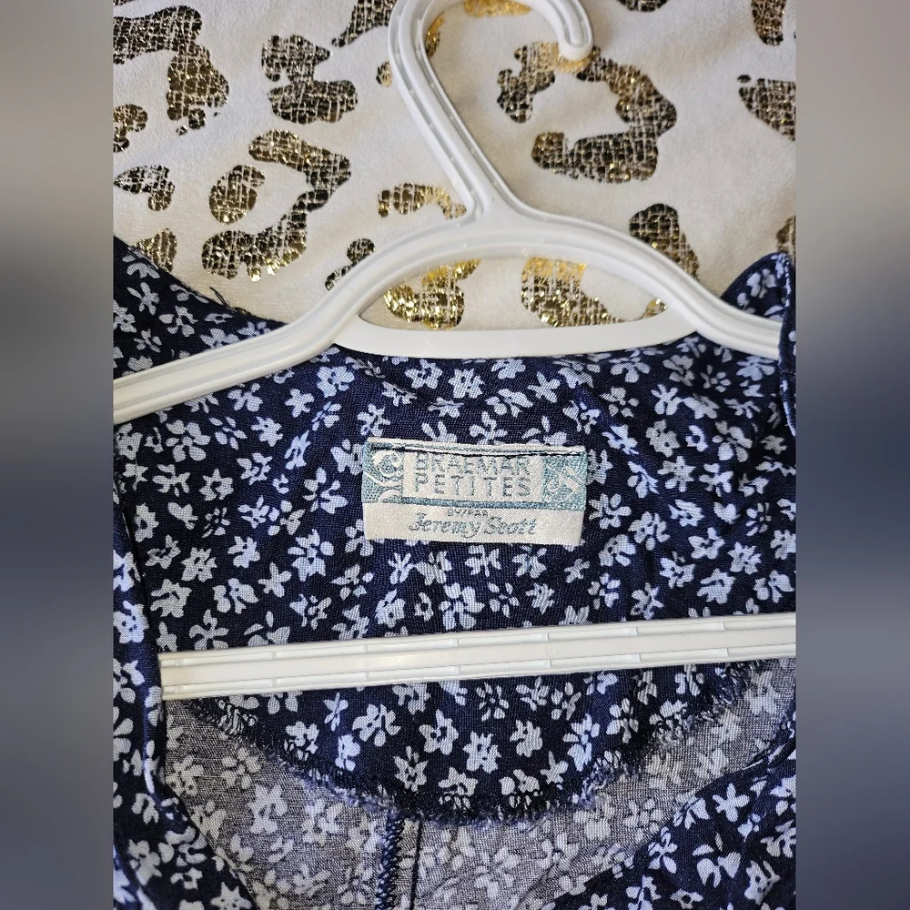 5 For $25✨️ Jermey Scott Vintage Flower Blue Dress Long Maxi Dress Womens Medium - Picture 4 of 9